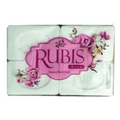 Sapun Solid RUBIS Rose, 4 Buc/Set, 125 g/Buc, Parfum de Trandafir, Sapun cu Parfum de Trandafir pentru Corp, Sapunuri de Corp, Sapun pentru Ingrijirea foto