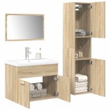 vidaXL Set mobilier de baie, 4 piese, stejar sonoma, lemn prelucrat 3325024