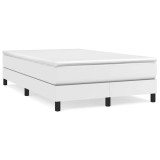 Cumpara ieftin Pat box spring cu saltea, alb, 120x200 cm, piele ecologica