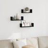 VidaXL Raft de perete, 3 buc., negru, lemn prelucrat