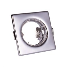 Rama Spot Patrat Crom GU10 80x80mm fara sursa foto