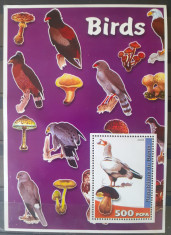 Benin 2003 pasari, ciuperci ,colita mnh foto