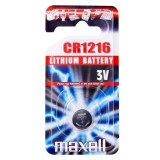 Baterie Litiu Maxell 3V CR1216 25mAh, Dimensiuni 12 x 1.6 mm Blister 1, BA000292