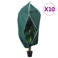 vidaXL Protecții fleece plante, fermoar, 10 buc, 70 g/m² 1,55x1,55 m