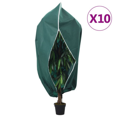 vidaXL Protecții fleece plante, fermoar, 10 buc, 70 g/m&amp;sup2; 1,55x1,55 m foto