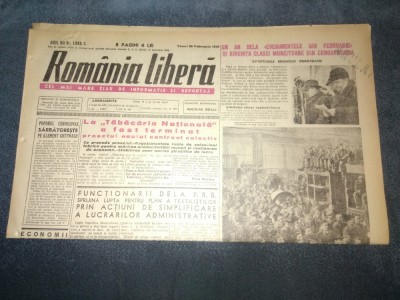 ZIARUL ROMANIA LIBERA 25 FEBRUARIE 1949 foto