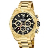 Festina F20684/4 , CeasBarbati 45mm Cronograf Baterie cu Brățară din Metal Neagră