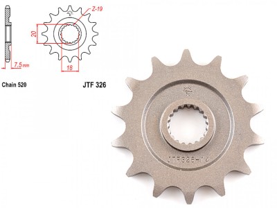 Pinion transmisie fata 520/14T, JTF326 foto