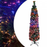 Pom de Crăciun artificial subțire cu suport 240 cm fibră optică