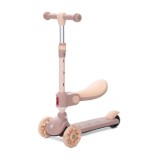 Trotineta, Lorelli Speedster, pana la 50 kg, scaun pliabil si reglabil, maner reglabil, roti cu leduri, frana de picior, Beige