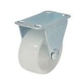 Roata fixa din polipropilena alba 40x17 mm, cu placa otel, 20 kg