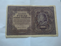 Bancnota 1000 Marek 1919 foto