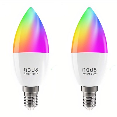 Set 2 Becuri LED RGB Smart NOUS P4, E14, Control din aplicatie foto