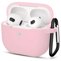 Husa de protectie compatibila apple airpods 3, smooth ultrathin material, pink