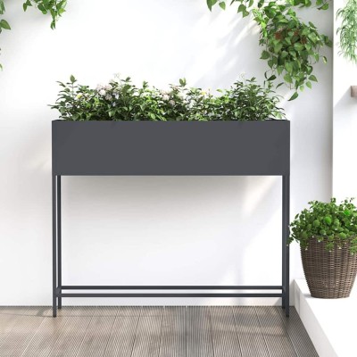 vidaXL Ghiveci ridicat pentru grădină Antracit 100 x 26 x 82 cm Oțel 865878 foto