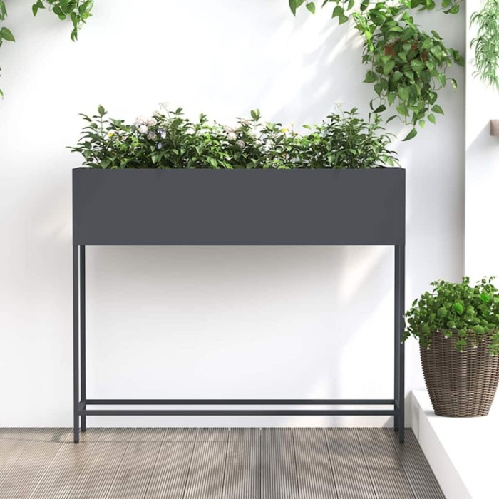 vidaXL Ghiveci ridicat pentru grădină Antracit 100 x 26 x 82 cm Oțel 865878