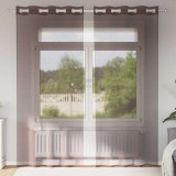 VidaXL Perdele Voile cu Oelii 2 buc Maro 140x245 cm