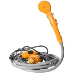 Dus portabil auto pentru camping cu pompa de apa, alimentare 12V, debit de apa 4L / min, galben