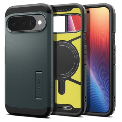 Husa MagSafe pentru Google Pixel 10 Pro / 10, Spigen, Tough Armor, Verde foto