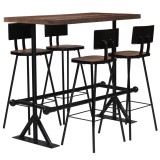 VidaXL Set mobilier de bar, 5 piese, lemn masiv reciclat