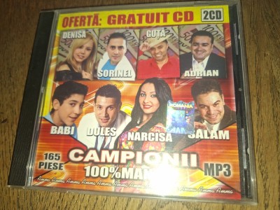 Cd MP3 - 100% Manele Campionii, 165 piese *** CD ORIGINAL foto