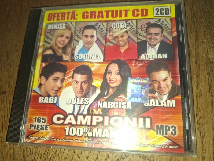 Cd MP3 - 100% Manele Campionii, 165 piese *** CD ORIGINAL