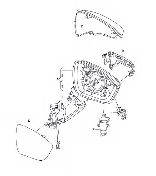 Oglinda usa exterioara Seat Ateca, 07.2016-, partea Dreapta, reglare electrica; grunduit; incalzit; sticla convexa; geam cromat; rabatabil; 16 gauri