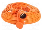 Prelungitor alimentare KEL 3x1,5mm2 50m PVC portocalie cu 1 priză