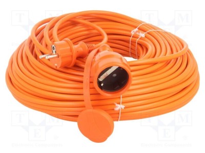 Prelungitor alimentare KEL 3x1,5mm2 50m PVC portocalie cu 1 priză foto