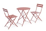 Set mobilier gradina otel caramiziu Austin 41x46x80h (x2); &oslash;60x71h