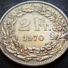 Moneda 2 FRANCI ELVETIENI - ELVETIA, anul 1970 * cod 3283
