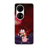 Husa compatibila cu Huawei P50 model Courage the cowardly dog red moon, Silicon, TPU, Viceversa