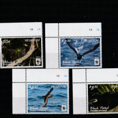 Niuafo'ou 2016-Fauna,Pasari,Petrelul negru,serie 4 val.colt,MNH,Mi.607-610