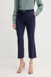 Sisley pantaloni femei, culoarea negru, drept, medium waist