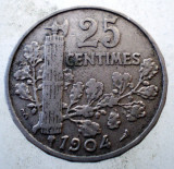 1.317 FRANTA 25 CENTIMES 1904, Europa, Nichel