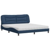 Cumpara ieftin Pat cu saltea, Hvar, albastru, 180x200 cm, material textil