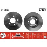 Set disc frana Audi 100 C3 08.82-11.90, 200 C3 09.83-12.91, A8 D2 (4d2 4d8) 03.94-12.05, Spate, 245X9,9mm, plin, TRW