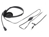 Căşti cu microfon negru Jack 3,5mm 1,8m 32&Omega; 93dB