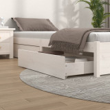 Sertare pentru pat, 4 buc., alb, lemn masiv de pin GartenMobel Dekor, vidaXL