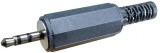 Conector jack 2,5mm, stereo, tata, negru, pe cablu - 121026