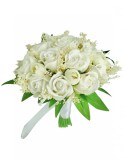 Buchet mediu personalizabil cu trandafiri, mini bujori si floarea miresei (Alb), Eventissimi&reg;