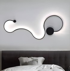 Aplica LED Delilah 38W Decorativa Lumina Rece/Calda/Neutra Metal si SIlicon Negru ModernLight Concept