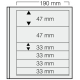 Set 5 folii pentru timbre, D-Blank 662PA, cu 6 buzunare de diferite dimensiuni
