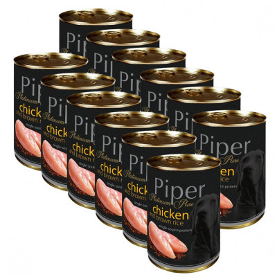 Piper Platinum Pure conservă cu pui și orez brun 12 x 400 g foto