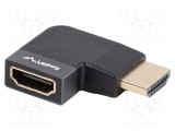 Adaptor HDMI LANBERG 2.1 270&deg; aluminiu argintiu