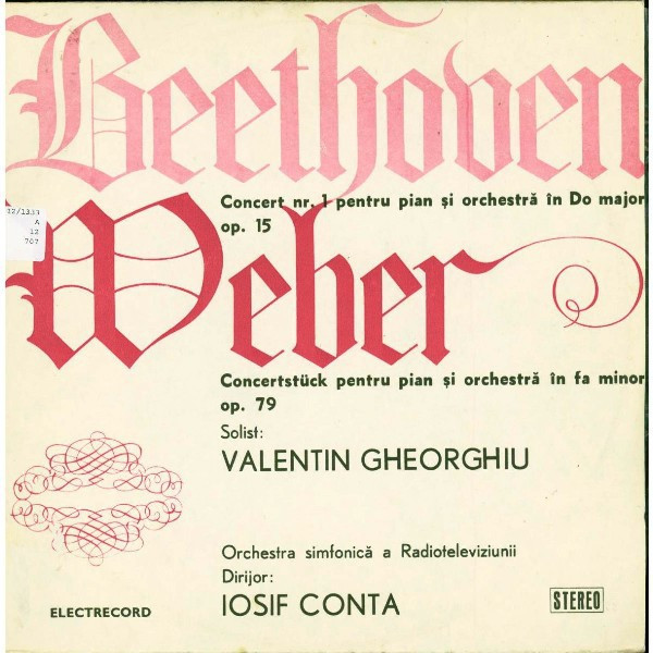 Vinyl Beethoven - Weber/ Solist: Valentin Gheorghiu