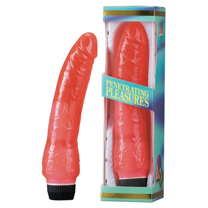 Vibrator Penetrating Pleasures, Rosu, 20 cm