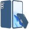 Husa protectie flippy compatibila cu samsung s21 5g liquid silicone case albastru inchis
