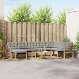 vidaXL Set de canapele de exterior cu pernă 9 pcs Alb și gri deschis 3389797