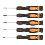Set 5 Surubelnite Precizie NEO TOOLS 04-224, Otel S2, PH00, PH0, 1.5-2.5mm, Maner Ergonomic Triunghiular